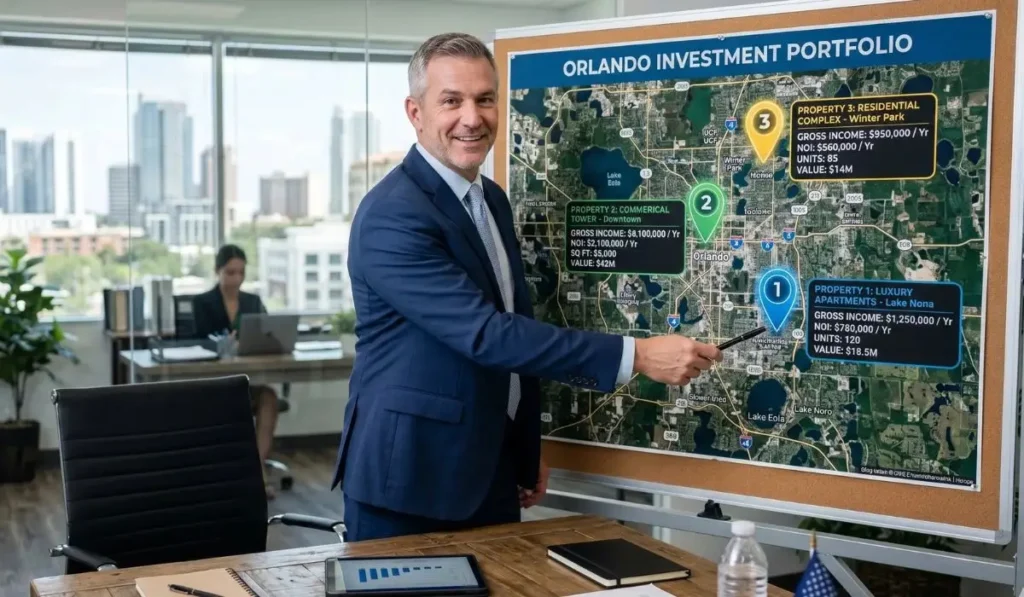 Inverter featuring portfolio of 3 vacation homes in Orlando
located in Lake Nona, center and Winter Park with metrics NOI